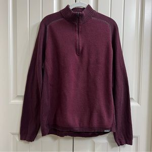 Eddie Bauer Mens Cotton/Wool Sweater in Maroon, Size M